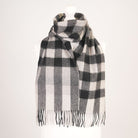 Edinburgh Cashmere Premium Lightweight Scarf - Soft Luxury Wrap - Black and Oyster - Heritage Of Scotland -
