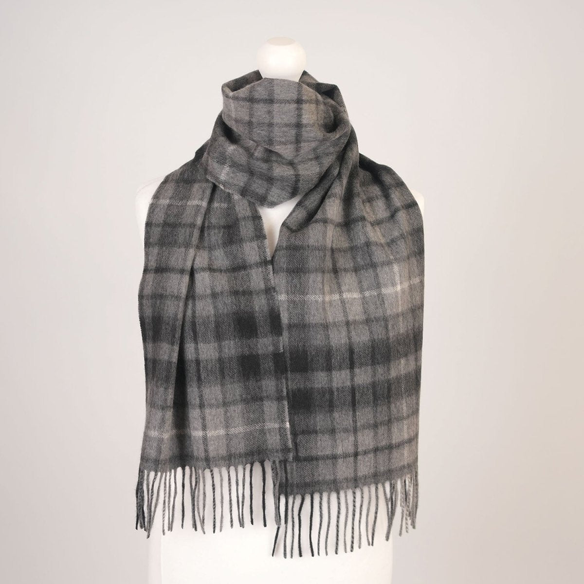 Edinburgh Cashmere Premium Lightweight Scarf - Soft Luxury Wrap - Monochrome Buchanan - Heritage Of Scotland -