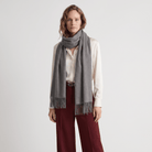 Edinburgh Cashmere Premium Lightweight Scarf - Soft Luxury Wrap - Oyster Grey - Charcoal - Heritage Of Scotland -