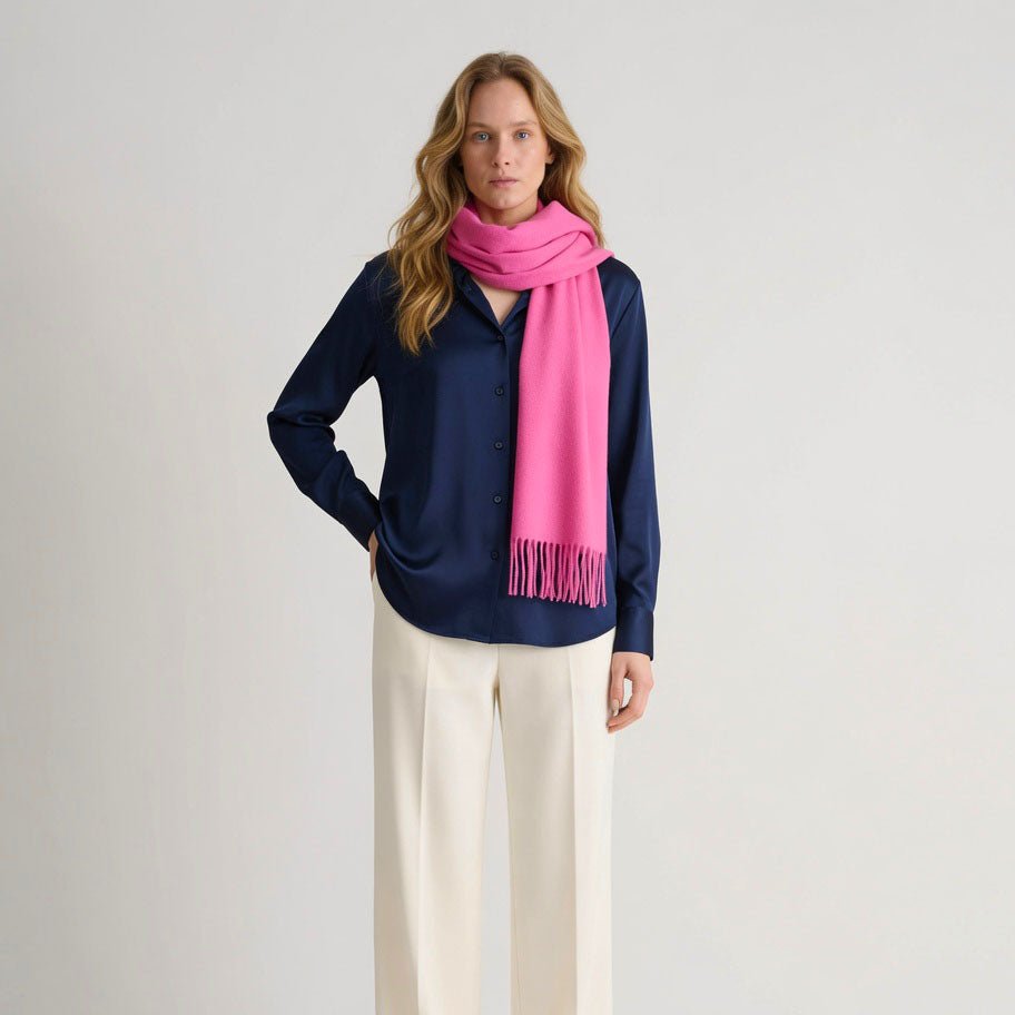 Edinburgh Cashmere Premium Lightweight Scarf - Soft Luxury Wrap - Rosebud Pink - Heritage Of Scotland -