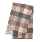 Edinburgh Cashmere Premium Lightweight Scarf - Ultra-Soft Luxury Wrap - 5 Square Tartan - Brown and Black - Heritage Of Scotland -