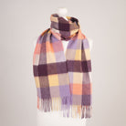 Edinburgh Cashmere Premium Lightweight Scarf - Ultra-Soft Luxury Wrap - 5 Square Tartan - Orange - Heritage Of Scotland -
