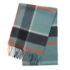 Edinburgh Cashmere Premium Lightweight Scarf - Ultra-Soft Luxury Wrap - Bagshaw Check Blue - Heritage Of Scotland -