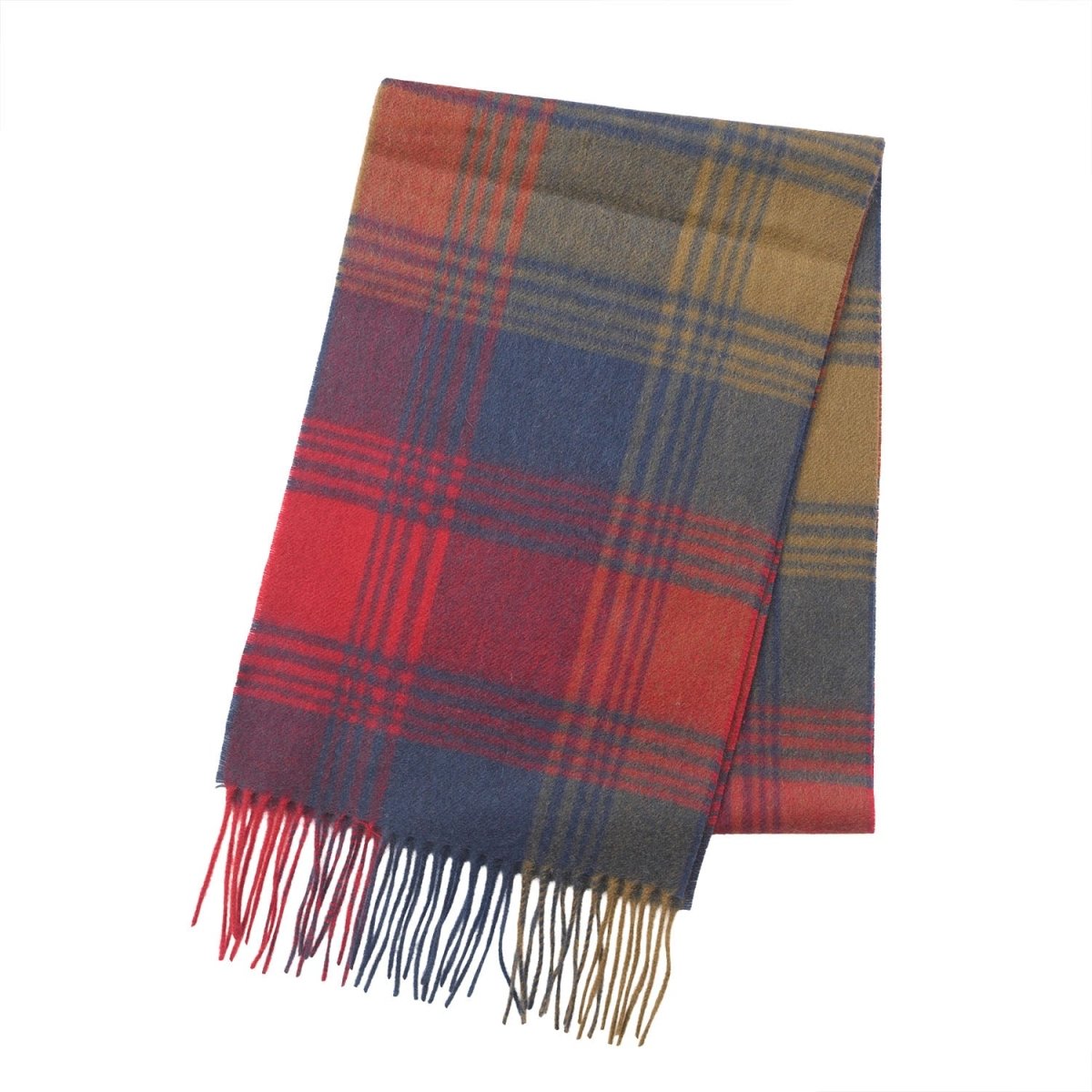 Edinburgh Cashmere Premium Lightweight Scarf - Ultra-Soft Luxury Wrap - Broken Check - Burgundy - Heritage Of Scotland -