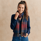Edinburgh Cashmere Premium Lightweight Scarf - Ultra-Soft Luxury Wrap - Broken Check - Burgundy - Heritage Of Scotland -