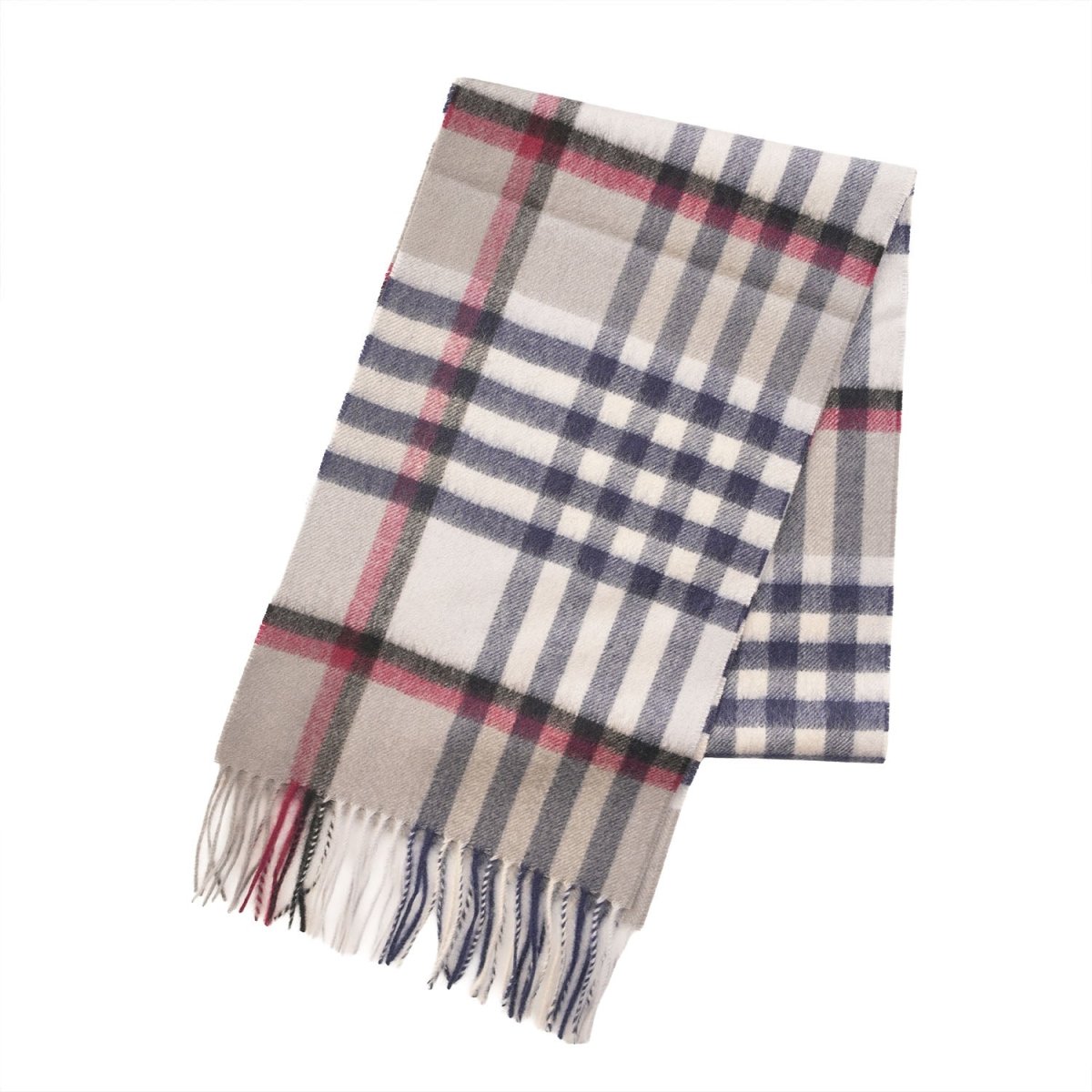 Edinburgh Cashmere Premium Lightweight Scarf - Ultra-Soft Luxury Wrap - Chequer Tartan-Navy - Heritage Of Scotland -