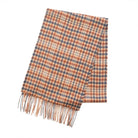 Edinburgh Cashmere Premium Lightweight Scarf - Ultra-Soft Luxury Wrap - GINGHAM TWEED CHECK TAN - Heritage Of Scotland -