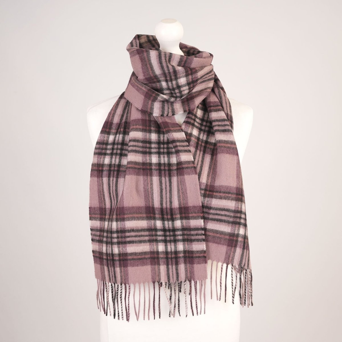 Edinburgh Cashmere Premium Lightweight Scarf - Ultra-Soft Luxury Wrap - Stewart Lilac - Heritage Of Scotland -
