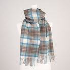 Edinburgh Cashmere Premium Lightweight Scarf - Ultra-Soft Luxury Wrap - Stewart Muted Blue - Heritage Of Scotland -