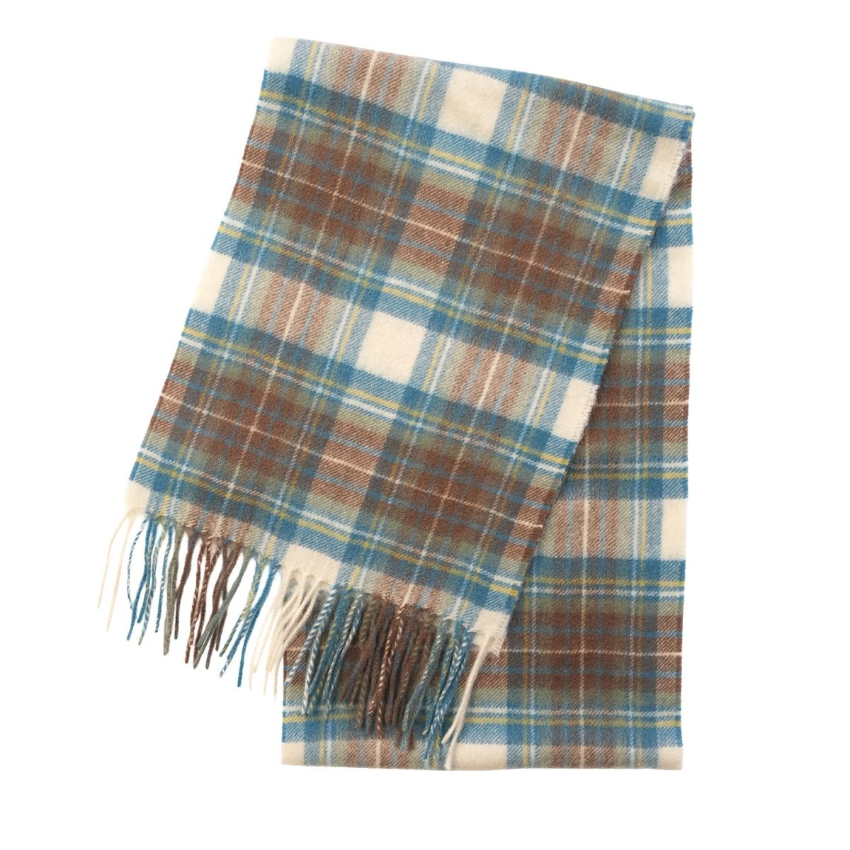 Edinburgh Cashmere Premium Lightweight Scarf - Ultra-Soft Luxury Wrap - Stewart Muted Blue - Heritage Of Scotland -