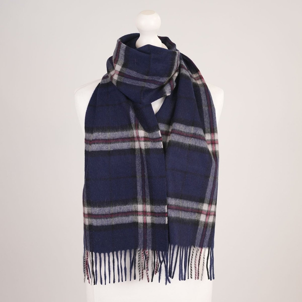 Edinburgh Cashmere Premium Lightweight Scarf - Ultra-Soft Luxury Wrap - Thomson Navy - Heritage Of Scotland -