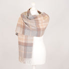 Edinburgh Cashmere Premium Lightweight Scarf - Ultra-Soft Wide Wrap - Mackellar Natural - Heritage Of Scotland -