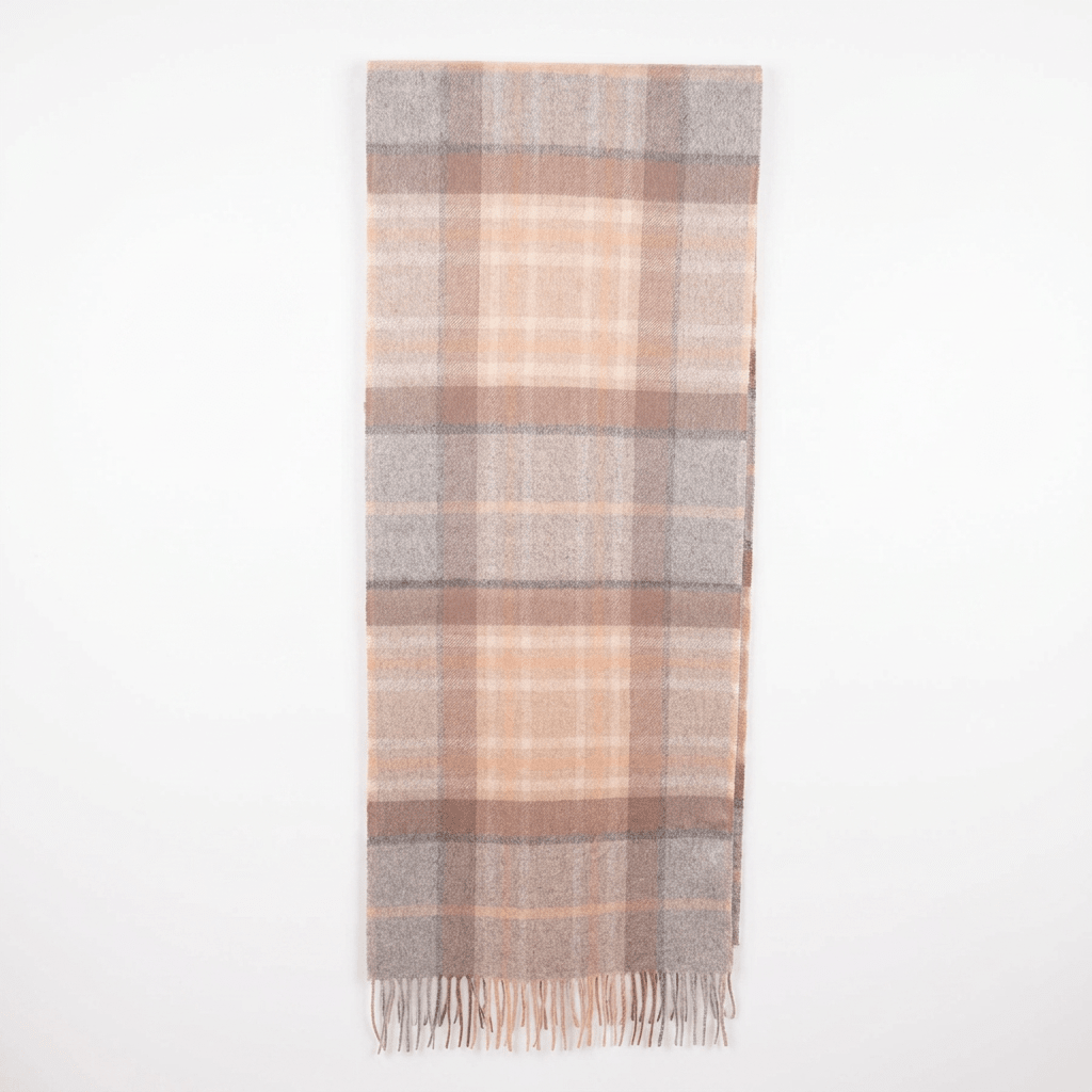 Edinburgh Cashmere Premium Lightweight Scarf - Ultra-Soft Wide Wrap - Mackellar Natural - Heritage Of Scotland -