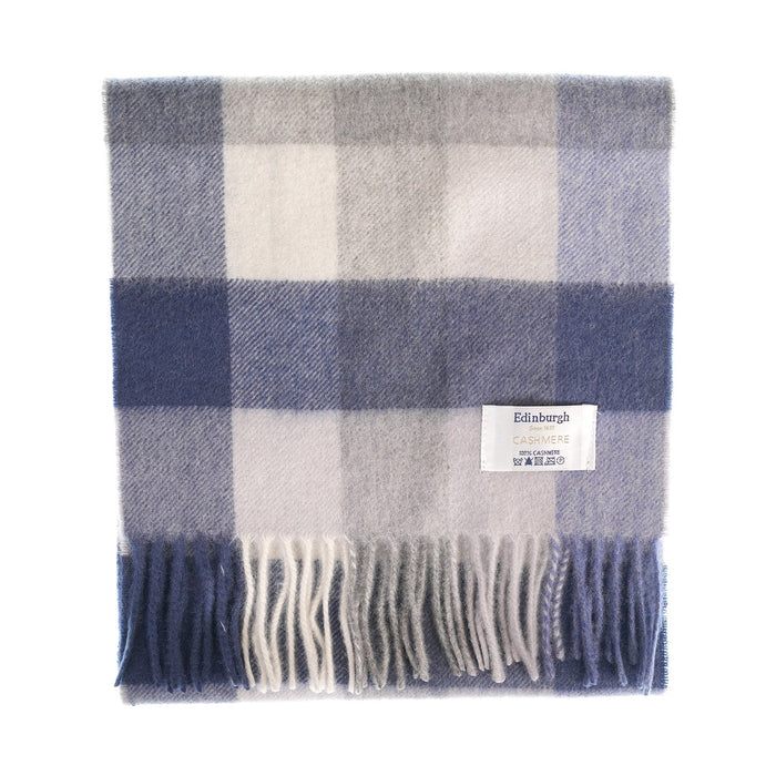 Edinburgh Cashmere Scarf 5 Square Tartan - Blue/Green - Heritage Of Scotland - 5 SQUARE TARTAN - BLUE/GREEN