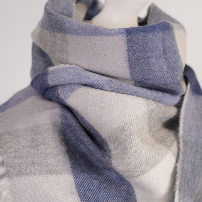 Edinburgh Cashmere Scarf 5 Square Tartan - Blue/Green - Heritage Of Scotland - 5 SQUARE TARTAN - BLUE/GREEN