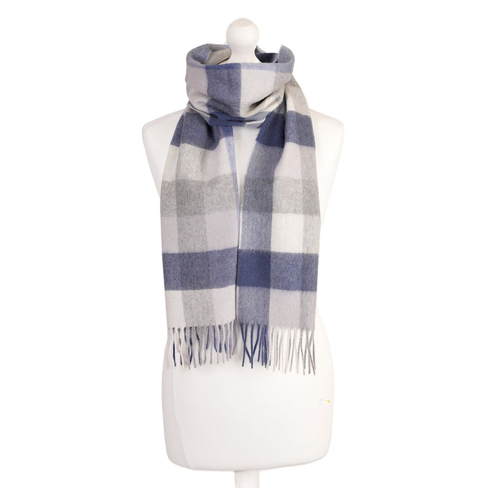 Edinburgh Cashmere Scarf 5 Square Tartan - Blue/Green - Heritage Of Scotland - 5 SQUARE TARTAN - BLUE/GREEN