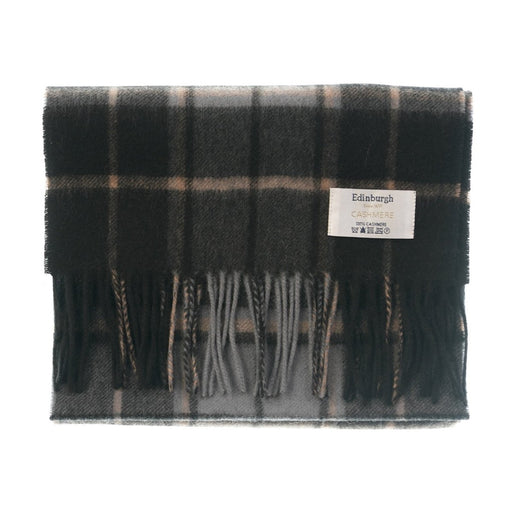 Edinburgh Cashmere Scarf Forrester Black Blue - Heritage Of Scotland - FORRESTER BLACK BLUE