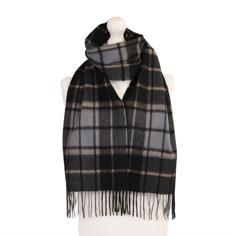 Edinburgh Cashmere Scarf Forrester Black Blue - Heritage Of Scotland - FORRESTER BLACK BLUE