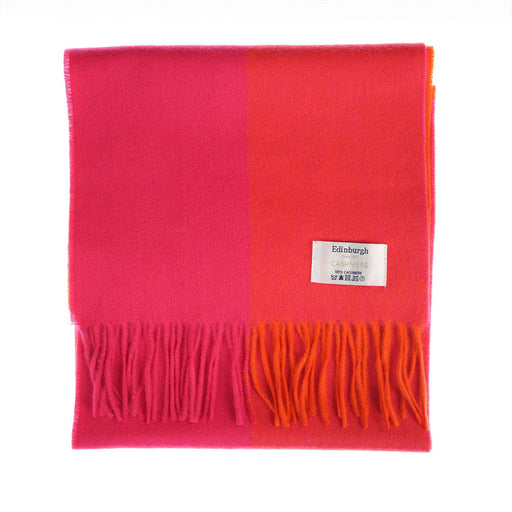 Edinburgh Cashmere Scarf Oakwell Pink Orange - Heritage Of Scotland - OAKWELL PINK ORANGE