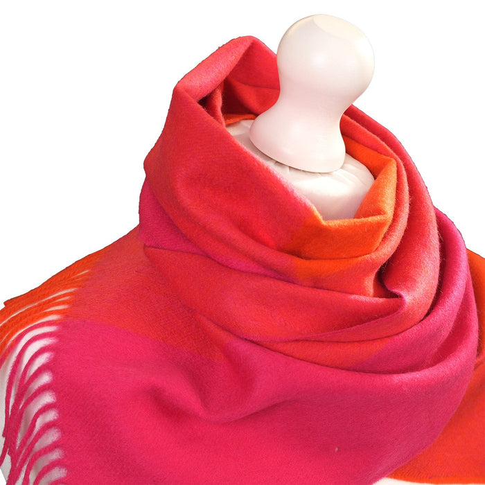 Edinburgh Cashmere Scarf Oakwell Pink Orange - Heritage Of Scotland - OAKWELL PINK ORANGE