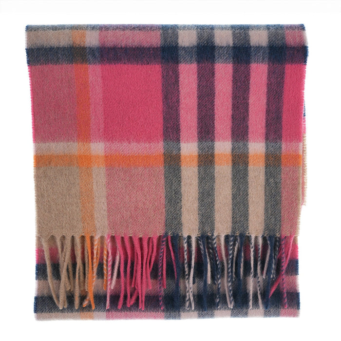 Edinburgh Cashmere Scarf Tartans and Checks - Heritage Of Scotland - CHEQUER TARTAN ASTRAL RASPBERRY