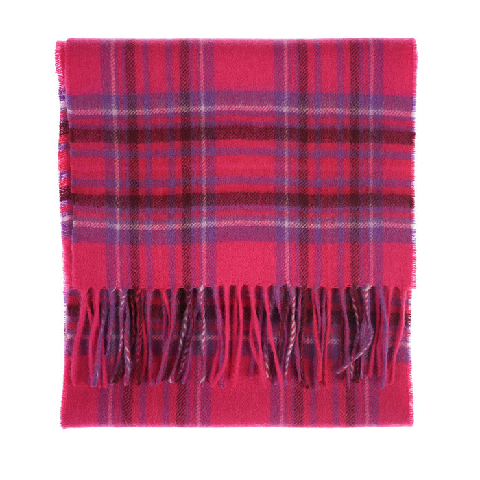 Edinburgh Cashmere Scarf Tartans and Checks - Heritage Of Scotland - STEWART BRIGHT PINK