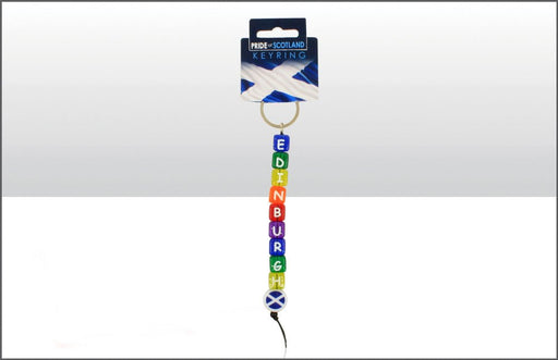 Edinburgh Clrd Dice Saltire Flag Keyring - Heritage Of Scotland - N/A