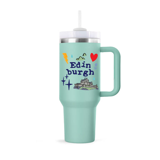 Edinburgh Cup 40Oz With Straw Frosty Green - Heritage Of Scotland - FROSTY GREEN