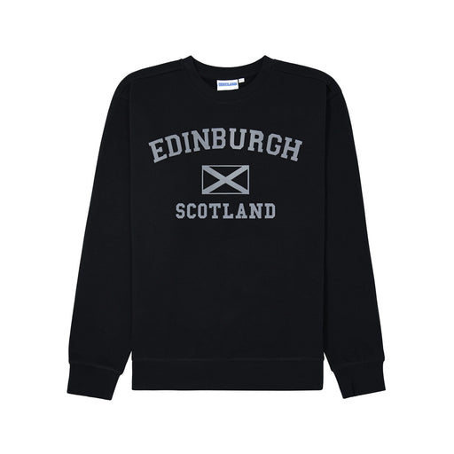Edinburgh Harvard Reflective Sweatshirt - Heritage Of Scotland - BLACK
