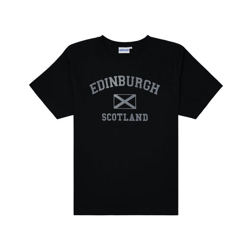 Edinburgh Harvard Reflective T-Shirt - Heritage Of Scotland - BLACK