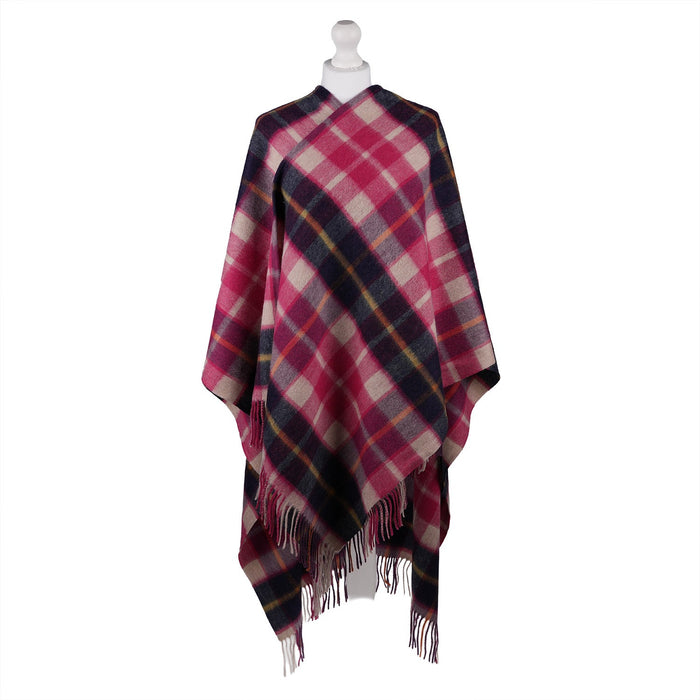 Edinburgh Lambswool Long Tartan Cape Cragg Check Eminence - Heritage Of Scotland - CRAGG CHECK EMINENCE
