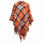 Edinburgh Lambswool Long Tartan Cape - Cragg Check Ginger - Heritage Of Scotland -