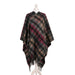 Edinburgh Lambswool Long Tartan Cape - Graded Block Check - Dress Black - Heritage Of Scotland - GRADED BLOCK CHECK - DRESS BLACK