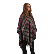 Edinburgh Lambswool Long Tartan Cape - Graded Block Check - Dress Black - Heritage Of Scotland - GRADED BLOCK CHECK - DRESS BLACK