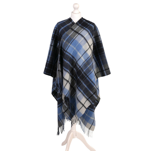 Edinburgh Lambswool Long Tartan Cape - Mill Check Eclipse - Heritage Of Scotland - MILL CHECK ECLIPSE