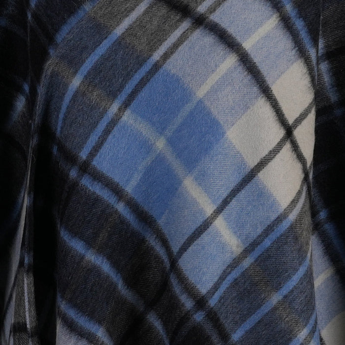 Edinburgh Lambswool Long Tartan Cape - Mill Check Eclipse - Heritage Of Scotland - MILL CHECK ECLIPSE