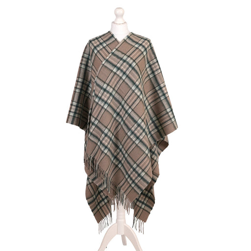 Edinburgh Lambswool Long Tartan Cape - Royal Stewart Vintage Pink - Heritage Of Scotland - ROYAL STEWART VINTAGE PINK