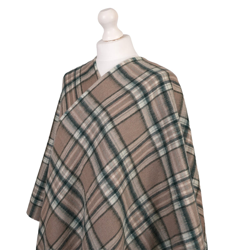 Edinburgh Lambswool Long Tartan Cape - Royal Stewart Vintage Pink - Heritage Of Scotland - ROYAL STEWART VINTAGE PINK
