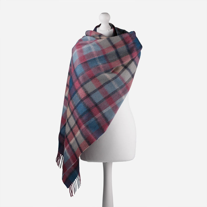 Edinburgh Lambswool Stole - Heritage Of Scotland - ARTILLERY CHECK ASHLEY BLUE/PINK