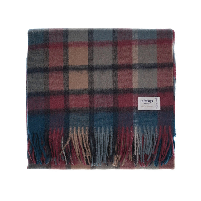 Edinburgh Lambswool Stole - Heritage Of Scotland - ARTILLERY CHECK ASHLEY BLUE/PINK