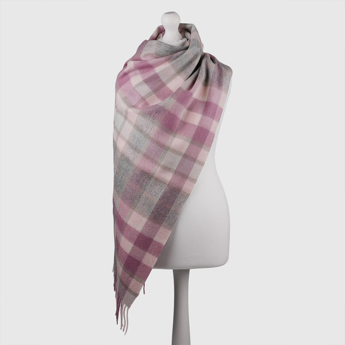 Edinburgh Lambswool Stole - Heritage Of Scotland - ARTILLERY CHECK LIGHT PINK