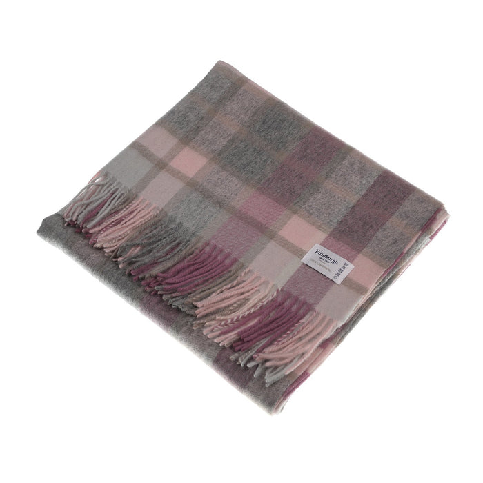 Edinburgh Lambswool Stole - Heritage Of Scotland - ARTILLERY CHECK LIGHT PINK
