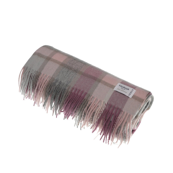 Edinburgh Lambswool Stole - Heritage Of Scotland - ARTILLERY CHECK LIGHT PINK