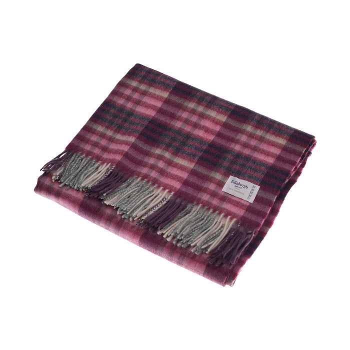 Edinburgh Lambswool Stole - Heritage Of Scotland - CLUSTER GINGHAM 27627 ASTRAL/BERRY
