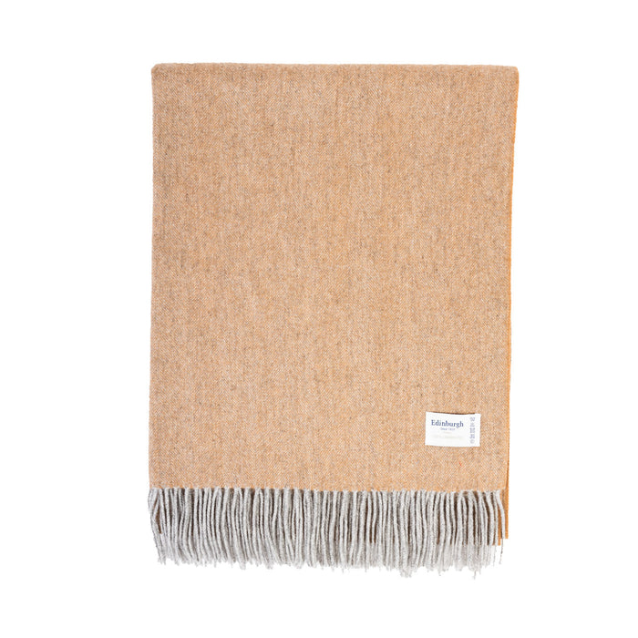 Edinburgh Lambswool Stole Light Grey Camel - Heritage Of Scotland - LIGHT GREY CAMEL