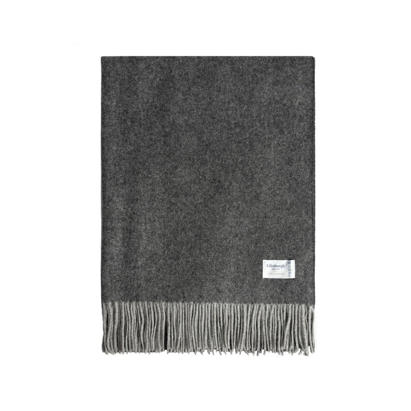 Edinburgh Lambswool Stole Light Grey Charcoal - Heritage Of Scotland - LIGHT GREY CHARCOAL