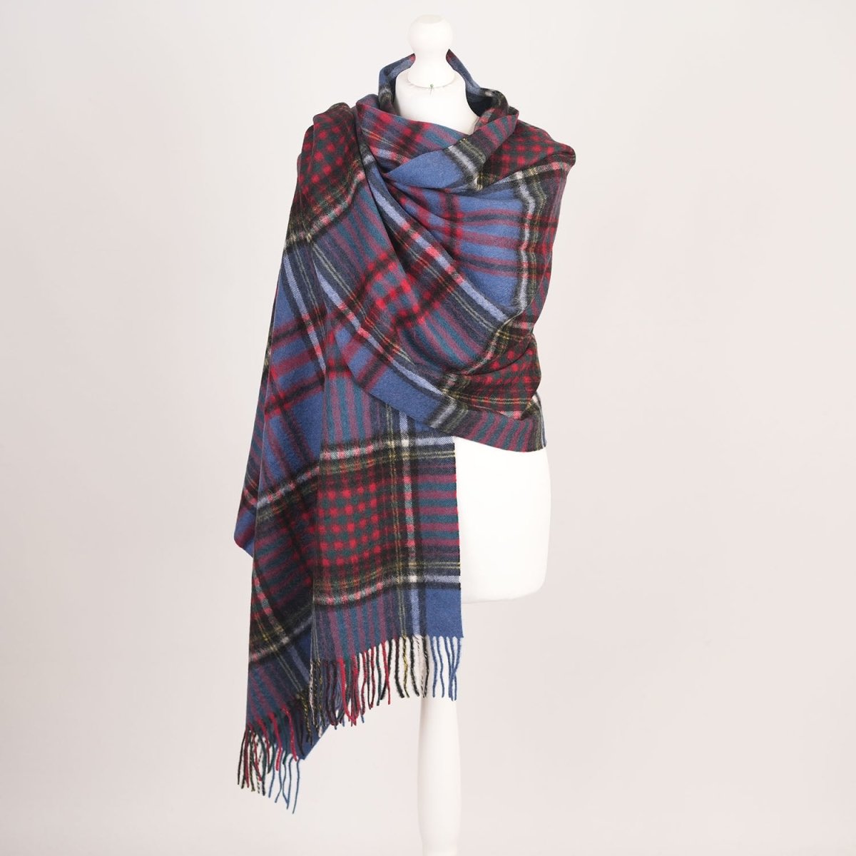 Edinburgh Lambswool Tartan Stole - Soft Luxury Check Wrap with Fringe - Anderson - Heritage Of Scotland -