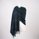 Edinburgh Lambswool Tartan Stole - Soft Luxury Check Wrap with Fringe - Black Watch - Heritage Of Scotland -