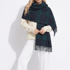 Edinburgh Lambswool Tartan Stole - Soft Luxury Check Wrap with Fringe - Black Watch - Heritage Of Scotland -