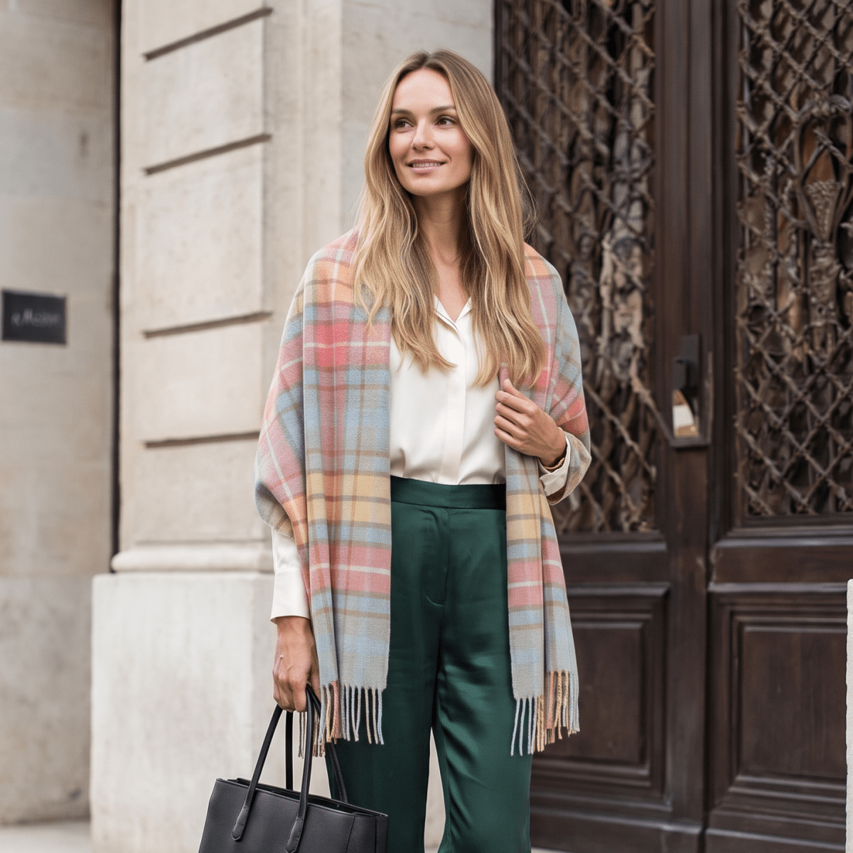 Edinburgh Lambswool Tartan Stole - Soft Luxury Check Wrap with Fringe - Buchanan Ancient - Heritage Of Scotland -